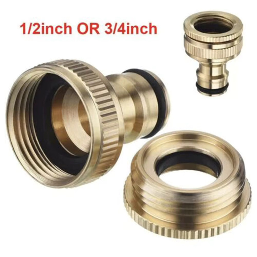 Messing Schnellanschluss Adapter für Gartenbewässerung und Wasserhahn in Gold - Bild 2