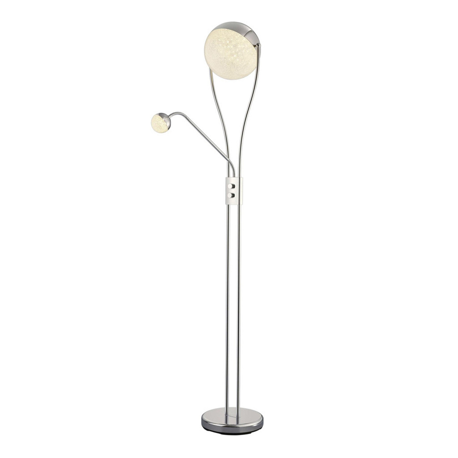 TRIO Deckenfluter Chrom transparent mit 2 LED-Brennstellen, dimmbar, B/H/T: 30 x 180 x 52 cm - Bild 2