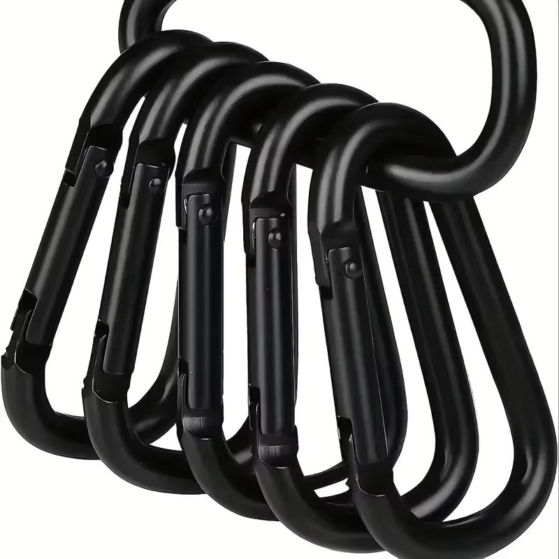 vvocci 6-teiliges Set D-Haken Outdoor-Schnallen in Schwarz - Bild 2