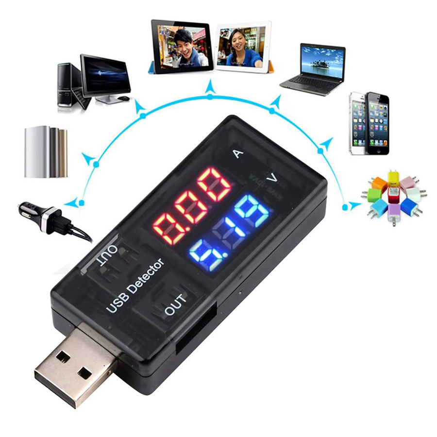 Gaqqee KWS-10VA Dual Digital USB-Tester als Strom-Spannungs-Messgerät und Amperemeter in Schwarz - Bild 3