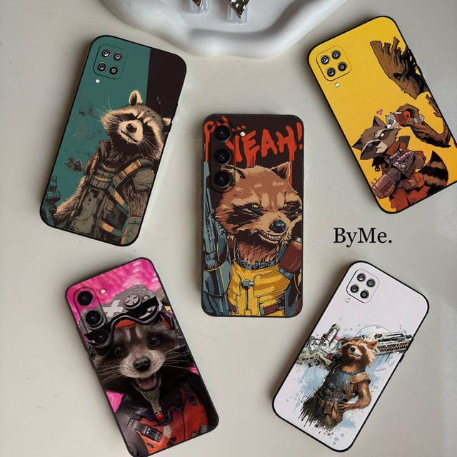R-Rocket R-Raccoon Soft Cover Handyhülle für Samsung Galaxy S21 S22 S23 S24 S25 S26 Ultra FE Plus 5G A52S in Multicolour - Bild 1