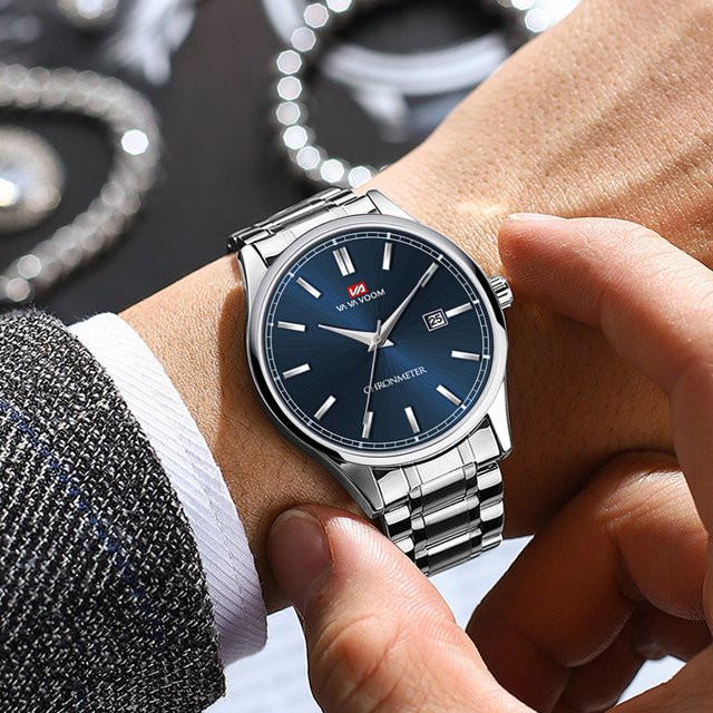 va va voom Armbanduhr, Quarz, Edelstahl, Blau, Herren - Bild 1
