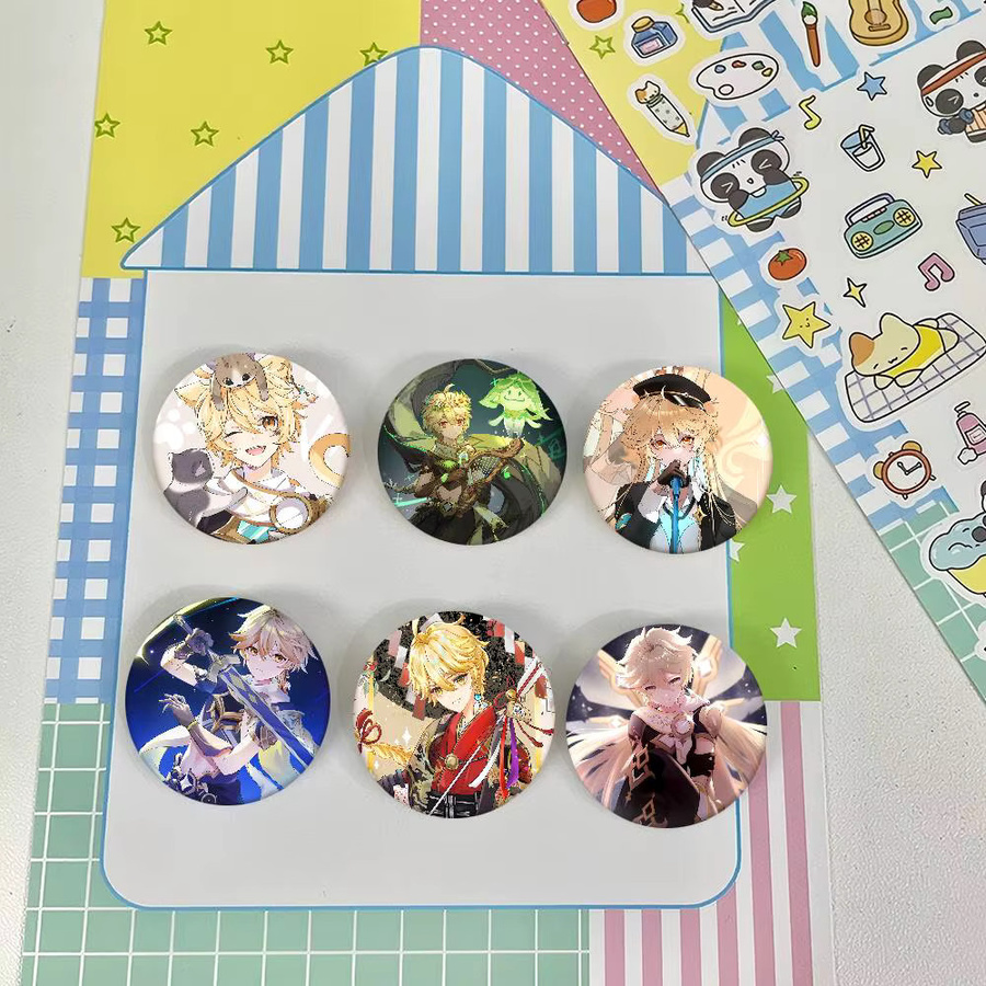 Aether Genshin Impact Spiel Rundes Abzeichen, Brosche, Anstecknadel - Bild 3