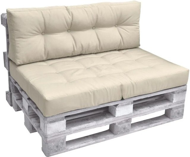 Beautissu ECO Elements Palettenkissen Set aus Sitz- und Rückenkissen in Natur/Beige mit Baumwollanteil - Bild 1