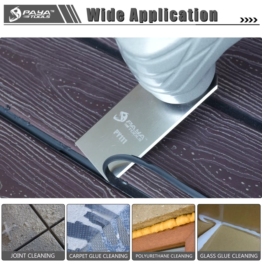 PAYA Rechteckiger Edelstahl-Oszillierender Dichtungsschneider Multitool mit Schaberklingen in Silber zur Entfernung von Dichtungsmasse und Klebstoff - Bild 4
