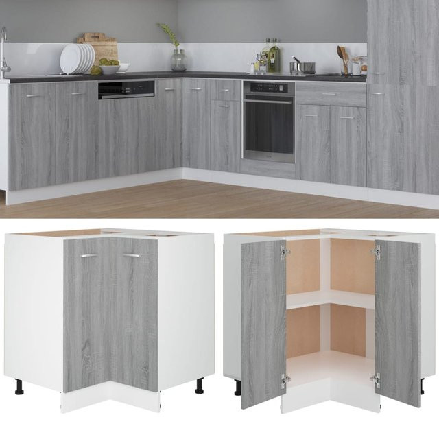 vidaXL Küchenschrank Sonoma Grau aus Holzwerkstoff B/T/H: 75,5 x 75,5 x 80,5 cm - Bild 2