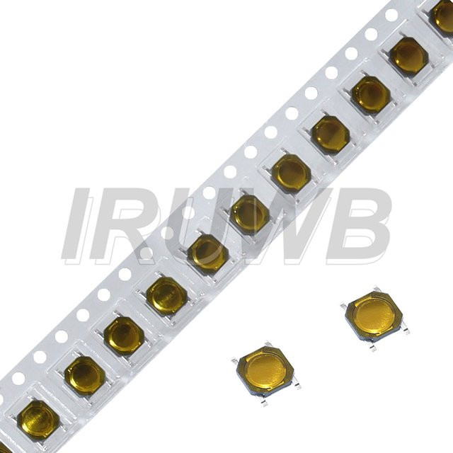 100 Stück IRUWB Taktiler Druckknopfschalter SMD 4-Pin 4 x 4 x 0,8 mm DC12V 50mA - Bild 1