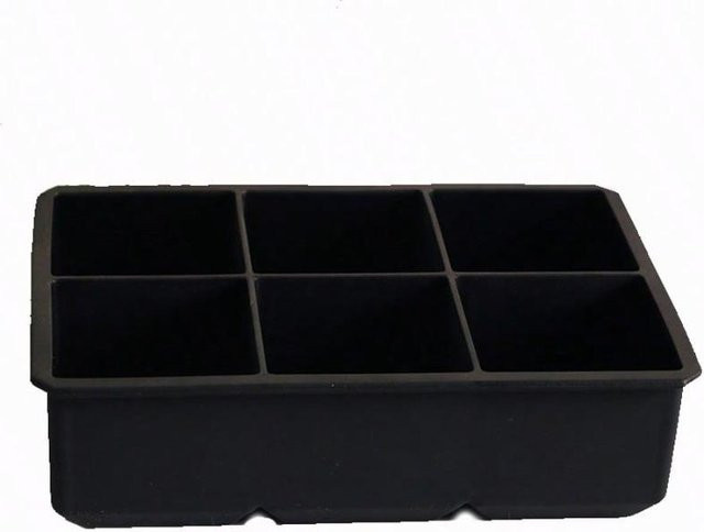 Flexible quadratische Eisform aus Silikon von The Red Sun in Schwarz und Bunt, stapelbares Design - Bild 1