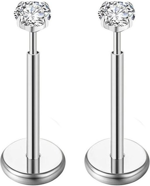 Ohrstecker Titan, Weiß, Unisex - Bild 1