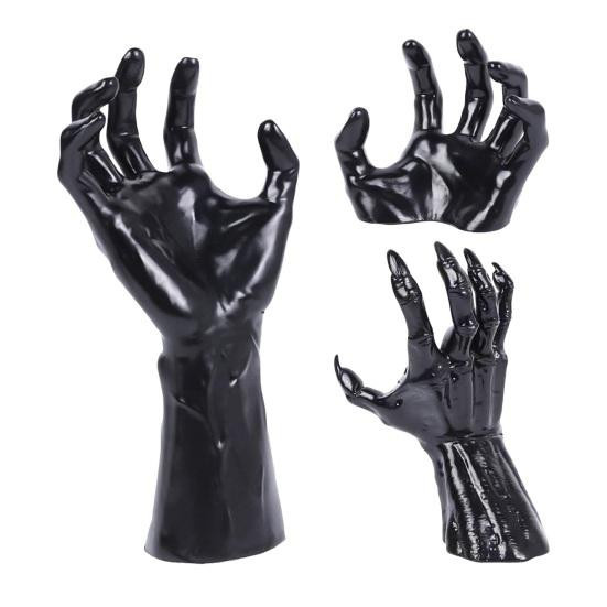 Amusedly Dämonenhandstatue in Schwarz als gruselige Wandskulptur für Halloween und Partydeko - Bild 5