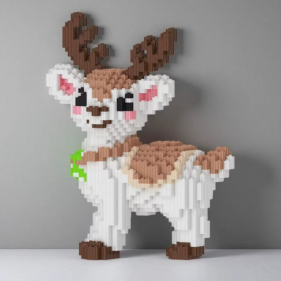 TIANMENG Tier 3D Elch Fawn, Mikro-Diamant-Baustein, Bunt / Mehrfarbig - Bild 4