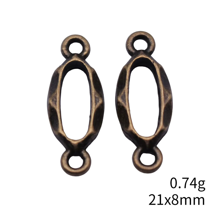 Elliptischer Kreisverbinder, Bronze, 21 x 8 mm, Unisex - Bild 2