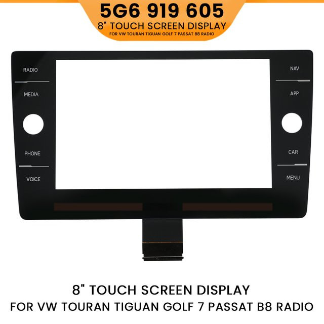 Onlyouca 8 Zoll Touchscreen Display mit Navigation für VW Golf MK7, Golf 7, Passat B8 und Polo MK6, Schwarz, MIB Radio Discovery Media kompatibel - Bild 1