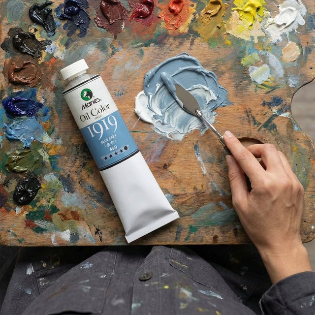 Marie's Premium Künstler-Ölfarbe Weiß, 170 ml Tube mit reichhaltigen Pigmenten für Leinwand, Stein, Keramik und Holz - Bild 1