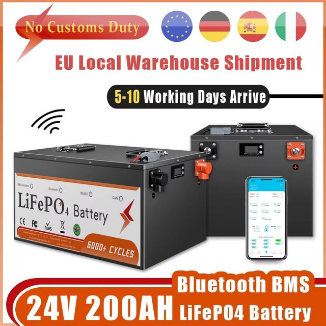 LiFePO4 Batteriepack 25,6V mit Bluetooth BMS für Solar-Haushaltsstromspeicher, Wohnmobil und Boot, 100Ah oder 200Ah verfügbar - Bild 1