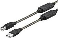 VivoLink PROUSBAB20 USB A auf USB B Datenkabel, Schwarz, 20 m - Bild 1