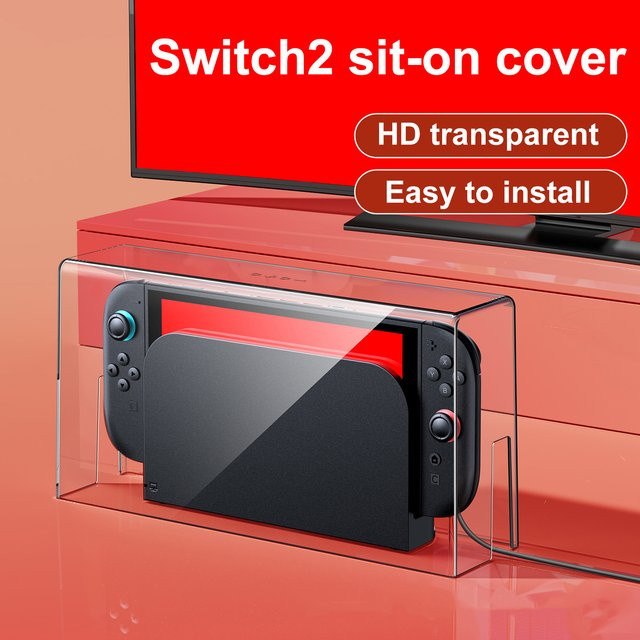 DGETG Staubdichte Acryl-Schutzhülle für Nintendo Switch 1 und Switch 2, transparente Display-Box für Zubehör - Bild 1
