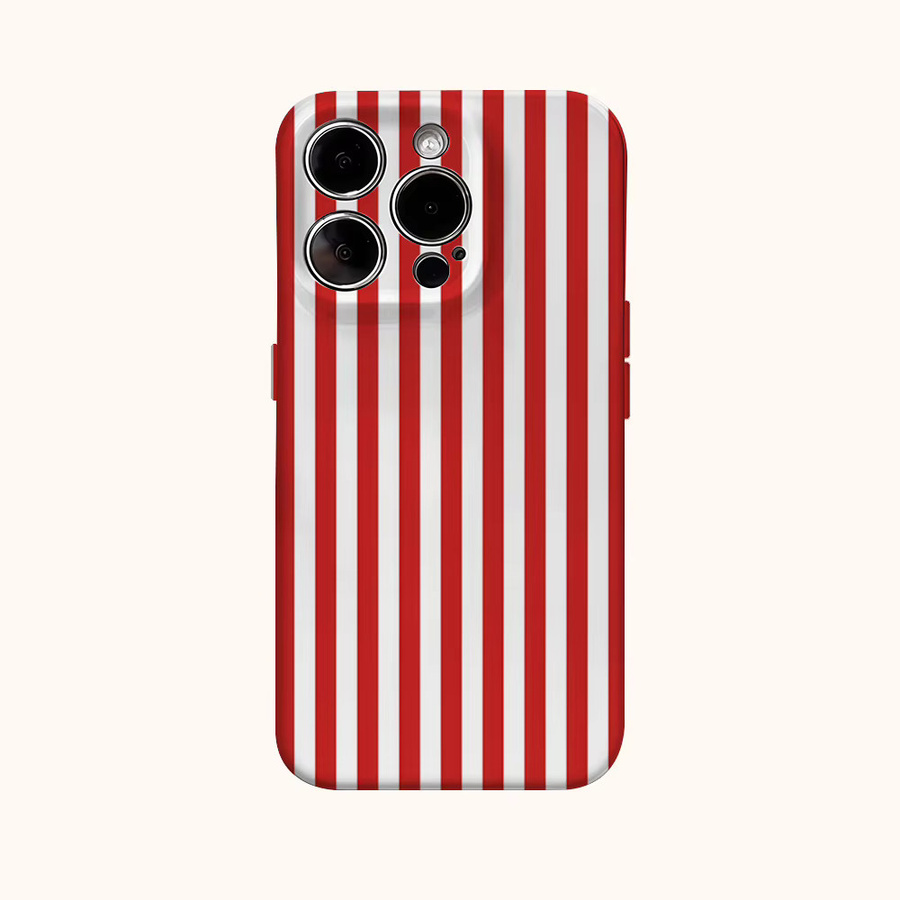 Potdemiel Handyhülle mit Weihnachtsstreifen in Rot und Weiß für iPhone Modelle, doppelschichtige Rückseite - Bild 2
