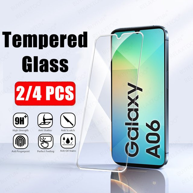 2er oder 4er Set gehärtete Glas Displayschutzfolien für Samsung Galaxy A06 4G und 5G in Transparent - Bild 1