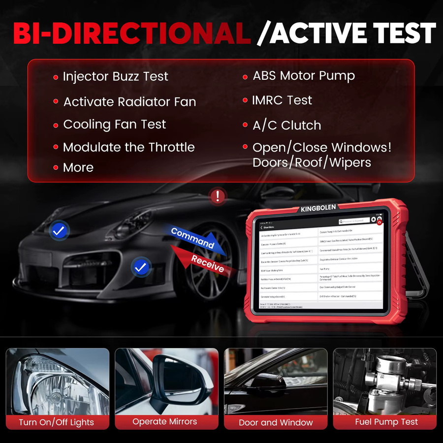 KINGBOLEN K10 PRO ELITE OBD2-Scanner mit ECU-Codierung, CANFD FCA und allen Systemdiagnosetools für über 40 Servicefunktionen sowie aktive Tests - Bild 4