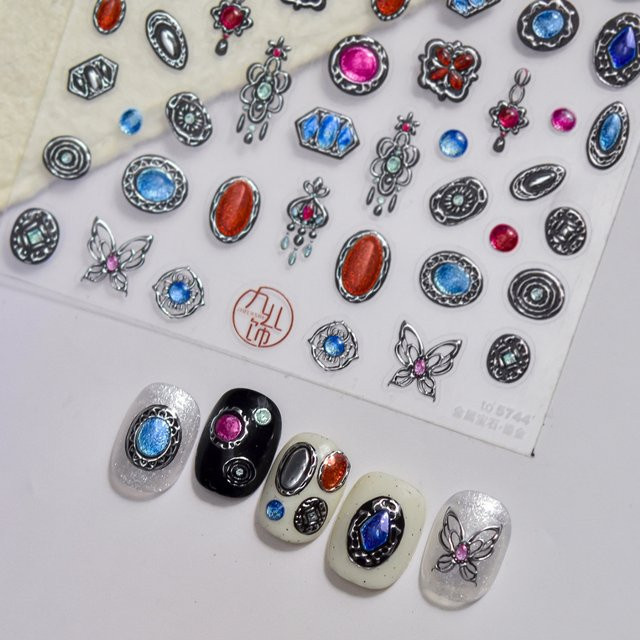 NAILFYOU 5D Edelstein-Nagelaufkleber, Bunte Diamant-Anhänger, Glänzend - Bild 1