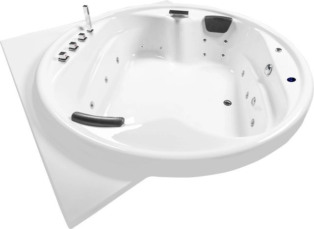 Basera Indoor Podest-Whirlpool Badewanne XXL Gomera mit Ecke Basic in Hochglanz Weiß B/T: 186 x 186 cm - Bild 1