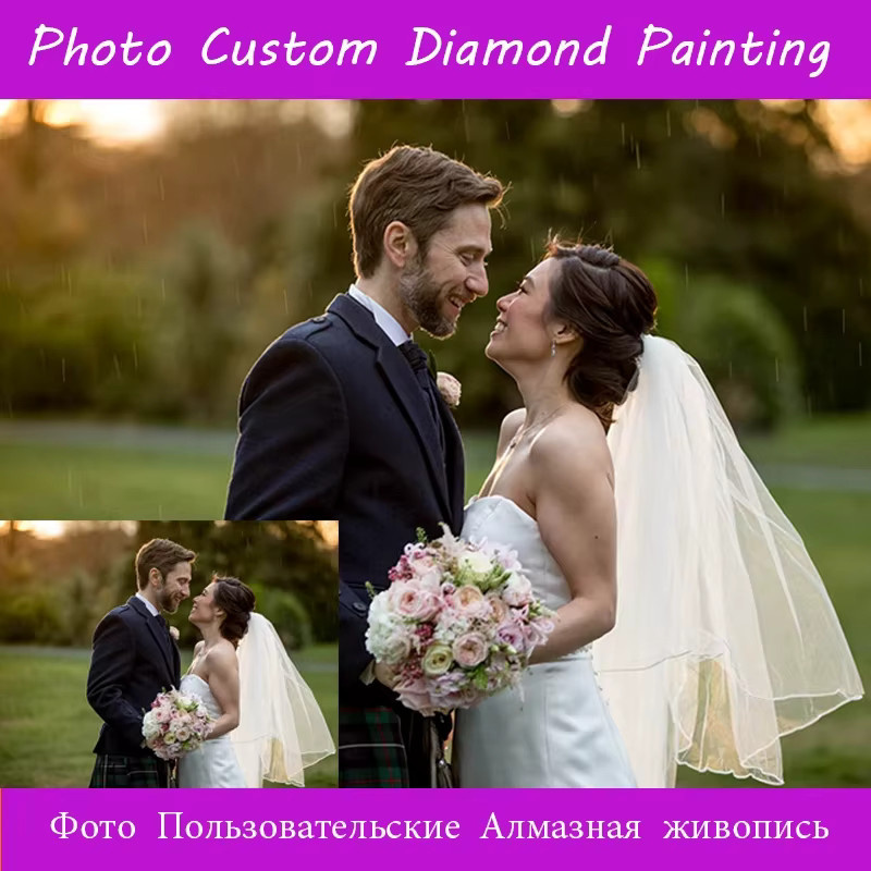 CHENISTORY DIY Diamantmalerei Set mit personalisiertem Foto für runde Stickerei in Multicolour zur Wanddekoration - Bild 4