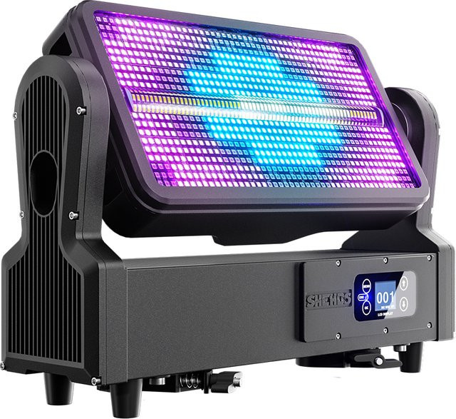SHEHDS RGB LED Moving Head Wash Licht mit Stroboskopfunktion, IP65 wasserdicht, 1000W, Schwarz - Bild 1