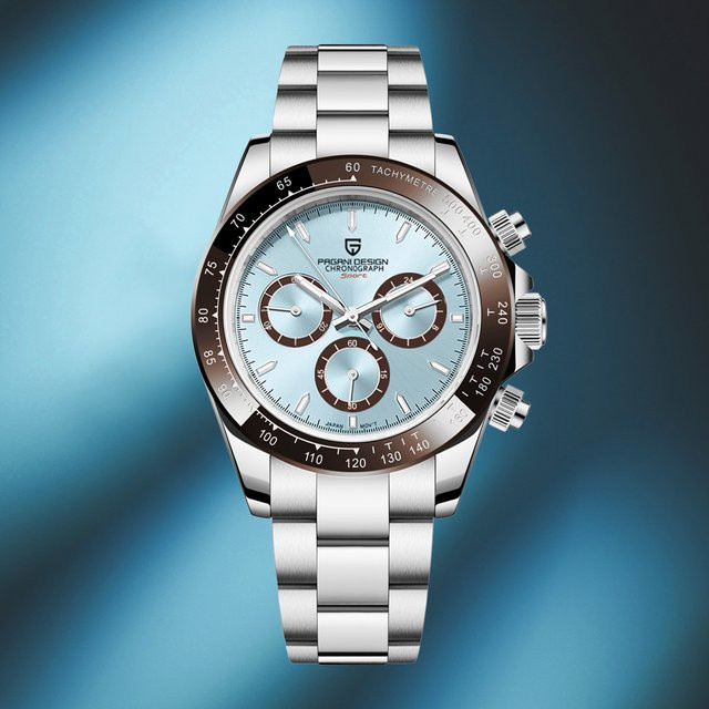 PAGANI DESIGN Chronograph, Quarz, Edelstahl, Blau, Herren - Bild 1