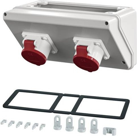 Hensel CEE Stromverteiler Mi CB 11 20001083 in Weiß mit 2 CEE-Steckdosen 400 V 3-Phasen - Bild 1