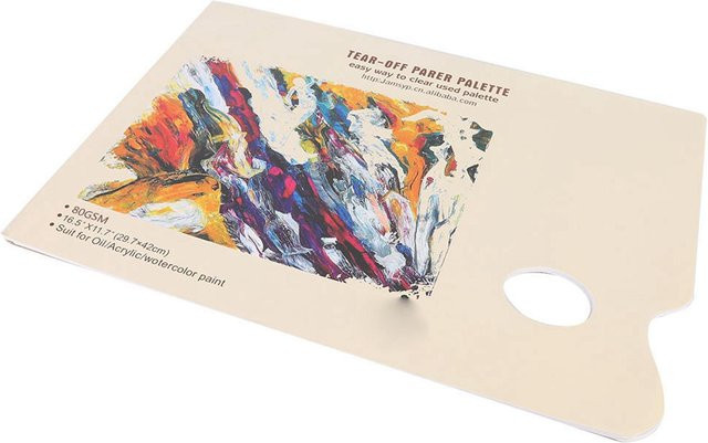 A3 Einweg-Farbmischpapier Abreißpapierpalette für Aquarell, Ölmalerei und Gouache in Multicolour - Bild 1