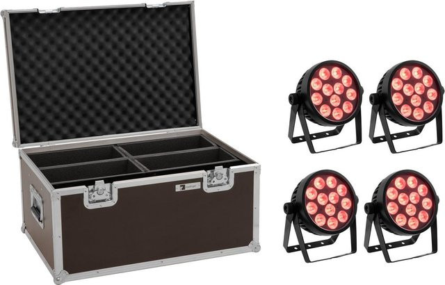 EUROLITE Set 4x LED 4C-12 Silent Slim Spot mit Case in Schwarz - Bild 1