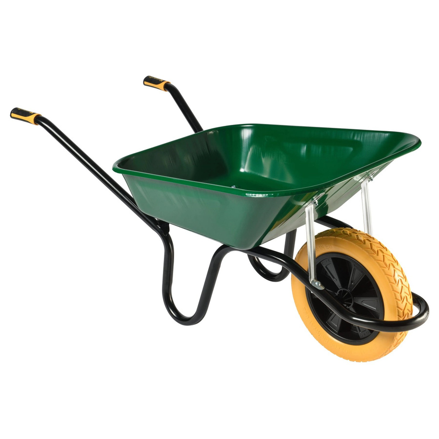 Haemmerlin Schubkarre Aktiv Premium 100l in Grün mit PU-Rad und Stahlrahmen, B/T/H: 68 x 61 x 142 cm - Bild 1