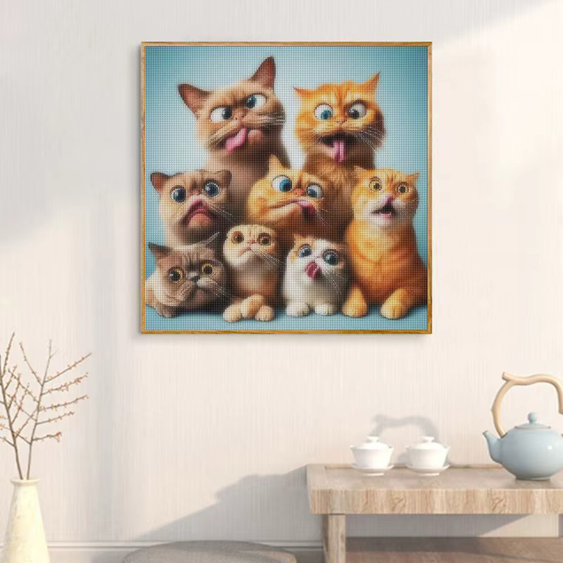 GATYZTORY 5D-Diamant-Stickerei, lustige Katze, Diamant-Gemälde, Tier-Handarbeit - Bild 3