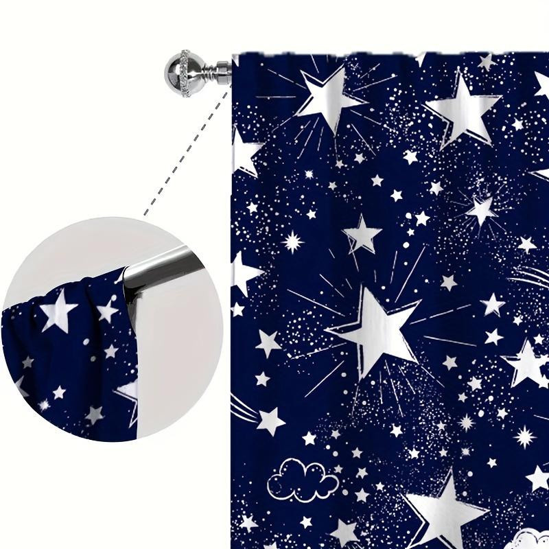 Yiran Furniture Fensterdekoration Set Weltraum Galaxie Sternbild mit Sternen, 2 Stück halbverdunkelnde Vorhänge aus Polyester in Blau, B: 50 cm, H: 130 cm - Bild 2