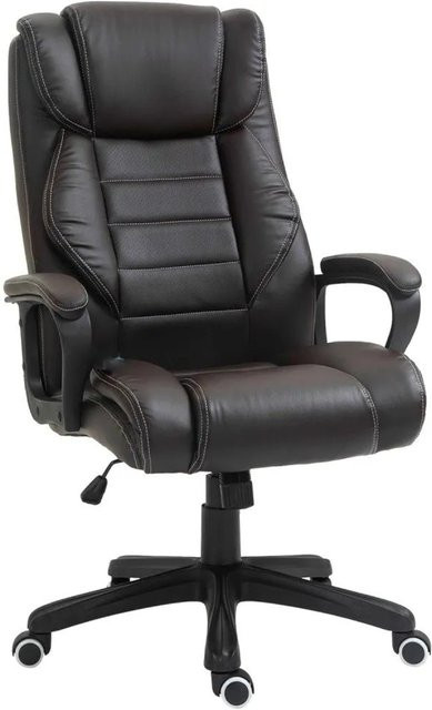 Vinsetto Bürostuhl mit Massagefunktion aus Kunstleder in Braun, B/T/H: 64 x 74 x 112-120 cm - Bild 1