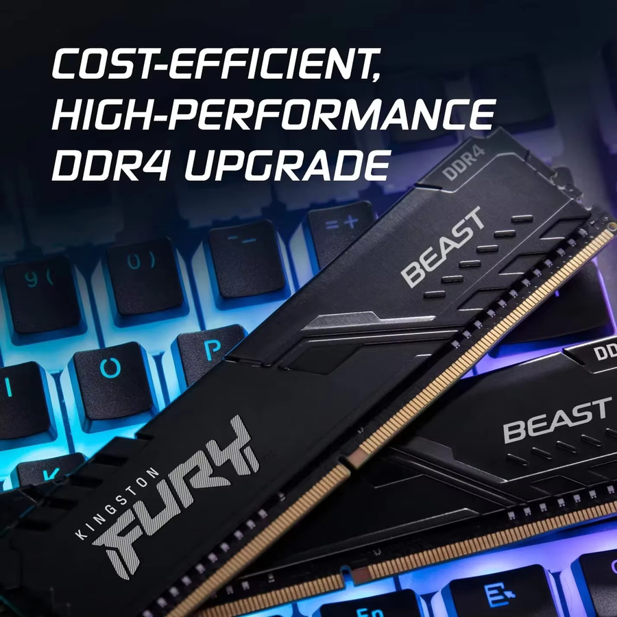 Kingston Fury Beast DDR4 RAM Speicher in Schwarz für Desktop-Mainboards (AMD und Intel) mit XMP 2.0 Unterstützung - Bild 2