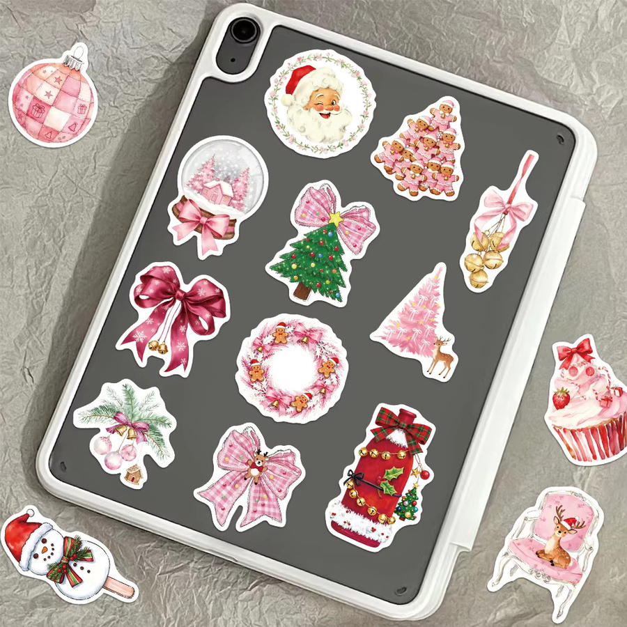 50 Stück Rosa Weihnachten Graffiti Aufkleber Wasserdicht für Notebook, Tasse und Gepäck - Bild 3