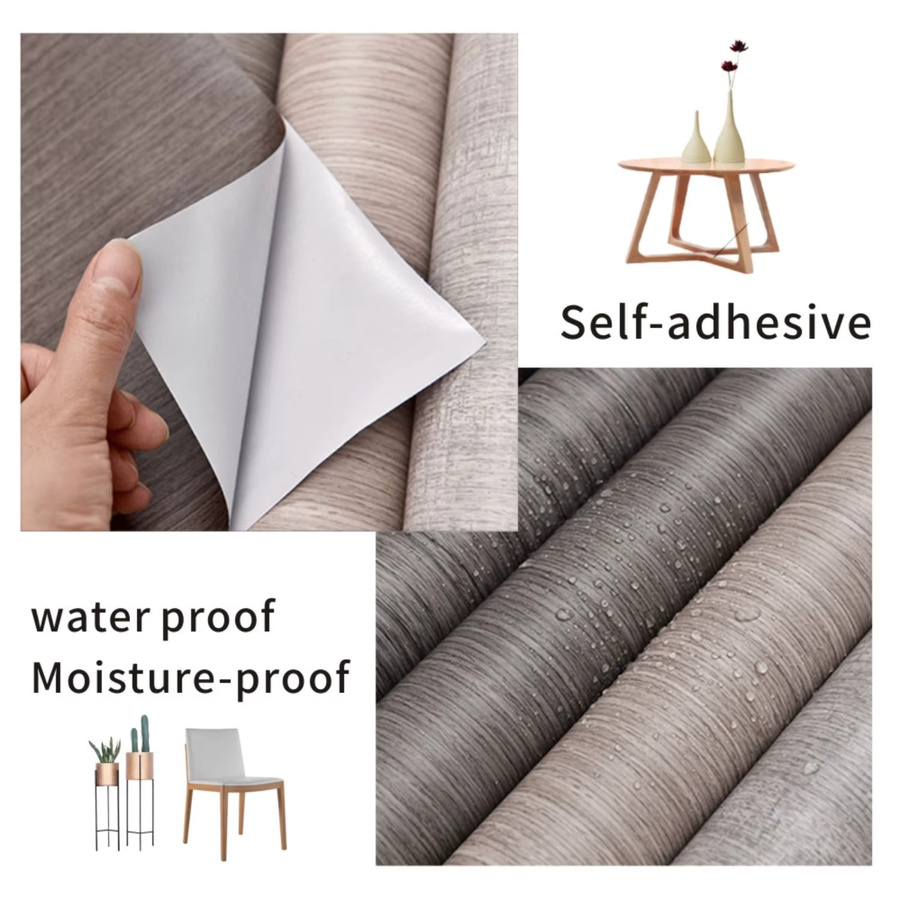 Selbstklebende PVC-Dekorfolie mit Holzmaserung von Luck Amy, Breite: 55 cm - Bild 2