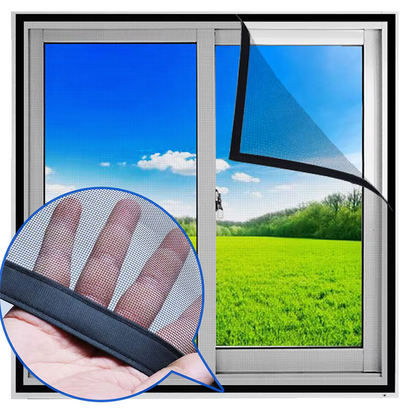 DTGJ Moskitonetz für Fenster, selbstklebend und wiederverwendbar, schwarzes Anti-Mücken-Fenstergitter aus Tüll, anpassbar und waschbar - Bild 2