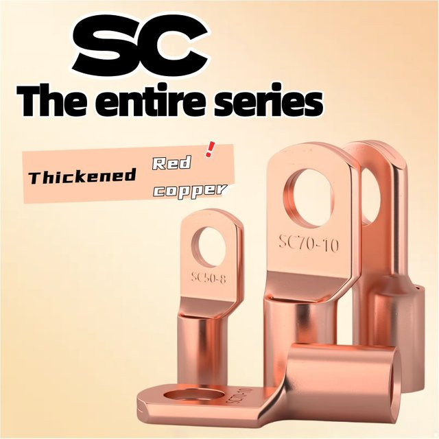 Verzinnte Kupfer-Ringkabelsstecker Set in Silber, SC-Typ Kabelschuhe für 4–70 mm2, verschiedene Größen von 4–70 mm2 - Bild 1