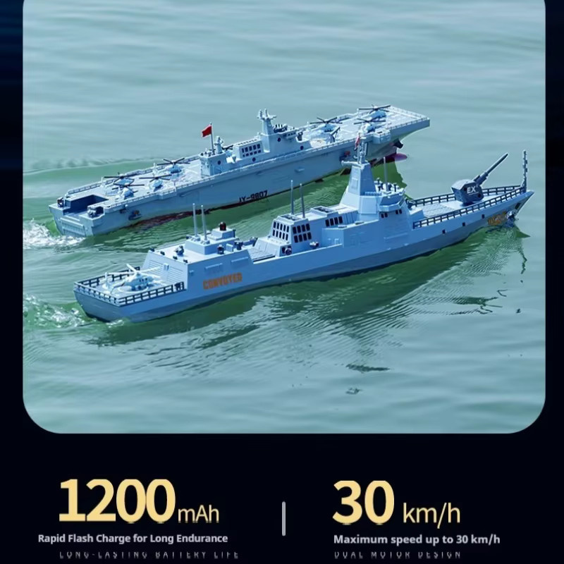 Tccicadas Simulationszerstörer-Modell, RC-Schiff, ferngesteuert, 60cm - Bild 3