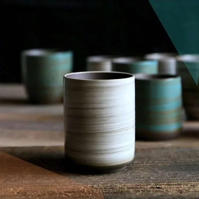 Handbemalte Steinzeugtasse mit Crackle-Glasur im Vintage-Stil, Keramiktasse für Kaffee und Tee, spülmaschinenfest - Bild 1