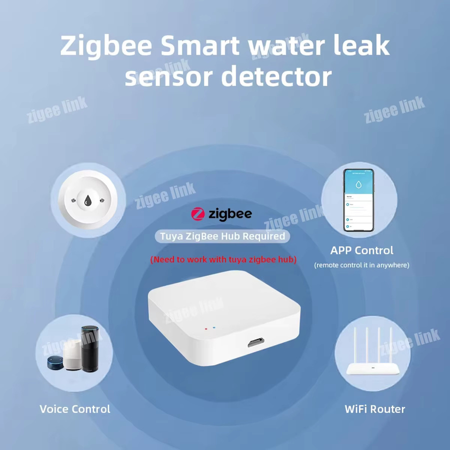 ZigBee 3.0 Smart-Wassersensor für Tuya und Smart Life App, Hochwasser-Leckage-Detektor mit Alarmfunktion, Farbe: Weiß, Zigbee-Gateway erforderlich - Bild 2