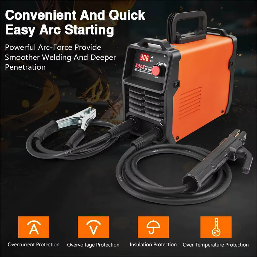 Seeiswork Tragbares 300A MMA-Lichtbogenschweißgerät in Orange mit IGBT-Inverter, Hot-Start und Anti-Stick-Funktion für Edelstahl, Autoreparatur und Schiffsrumpf - Bild 3