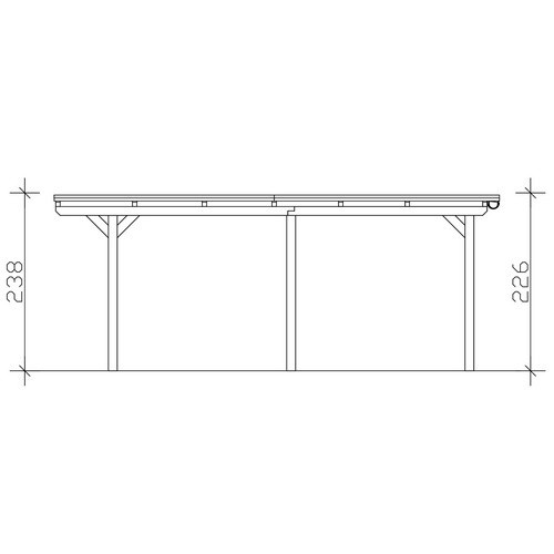 SKANHOLZ Carport Emsland aus Fichte mit EPDM-Dach in Anthrazit und Schwarz, B: 604 cm, T: 340 cm, H: 238 cm - Bild 2