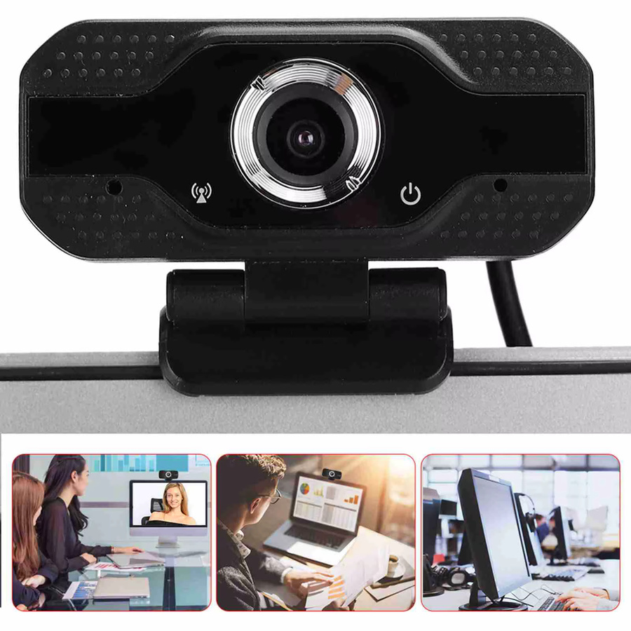 Full HD 1080P Webcam mit Mikrofon in Schwarz für Online-Unterricht, Videoanrufe und Streaming via USB - Bild 4