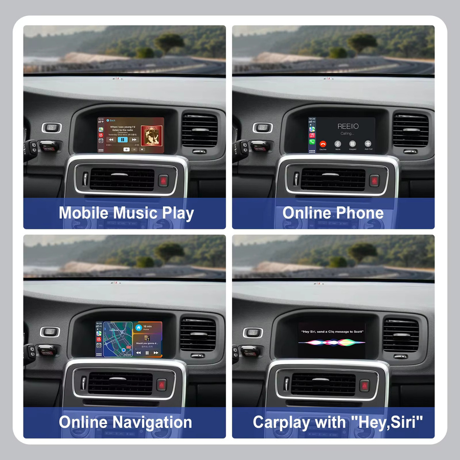 REEIIO Kabelloses CarPlay und Android Auto Multimedia-Modul für Volvo S60 S80 XC60 V60 V40 (2015-2018) mit Unterstützung für Rückfahrkamera und Navigation - Bild 4