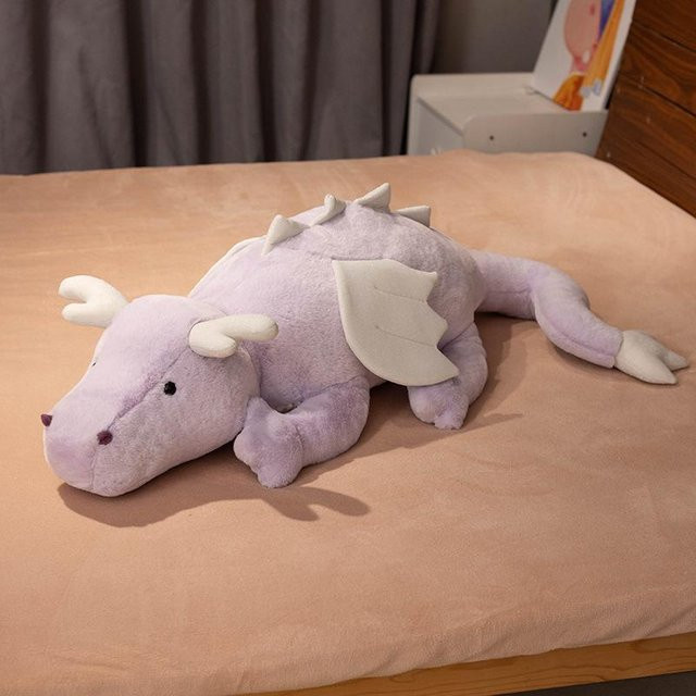 Dinosaurierkissen Plüschtier Puppe, violett - Bild 1