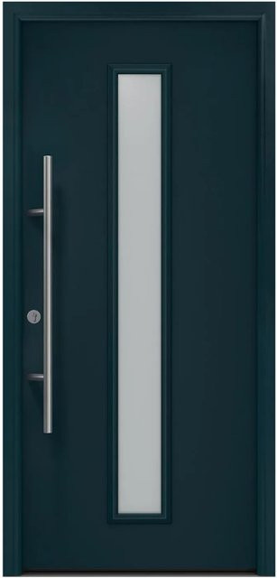 EcoStar Haustür Isopro Secur IPS 020S in Anthrazitgrau mit Glaseinsatz, B: 110 cm, H: 210 cm, DIN Links - Bild 1